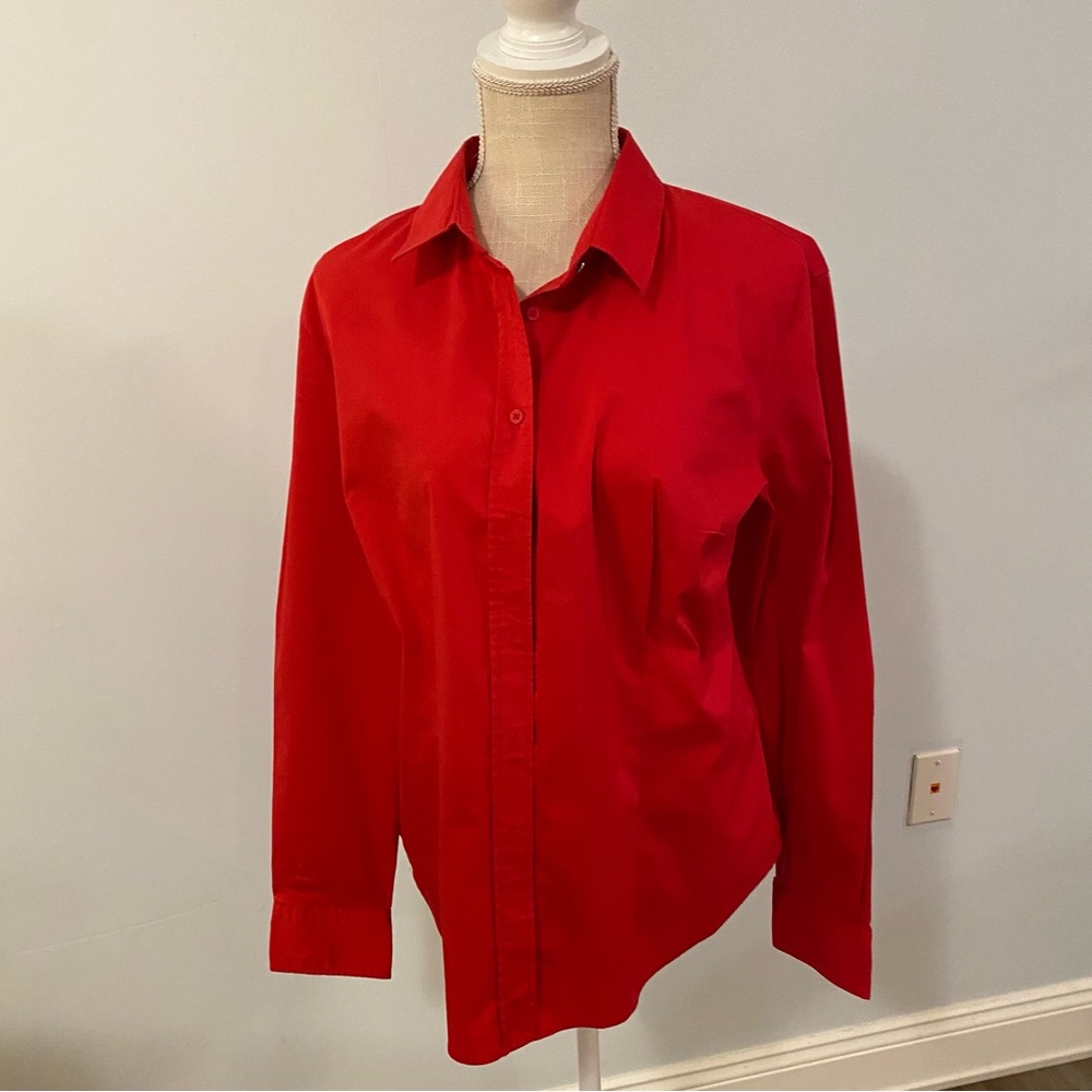 New York and Company long sleeve red shirt size extra large